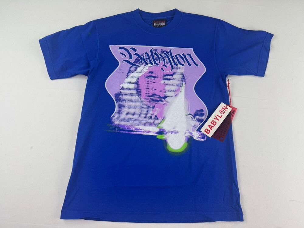 NWT Babylon Mens S Royal Blue Graphic T-Shirt 100% Cotton